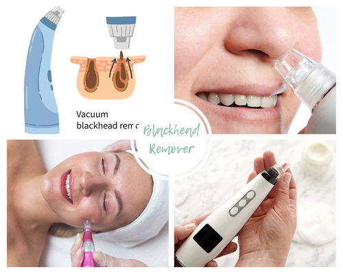 Diferentes fotos del uso del "blackhead remover"